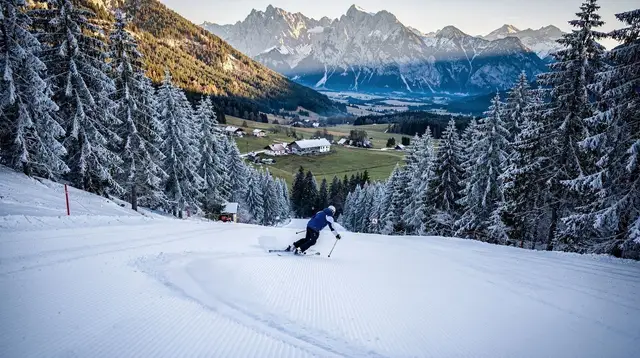 Skiing winter