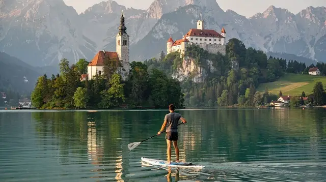Stand-Up Paddleboarding on Lake Bled